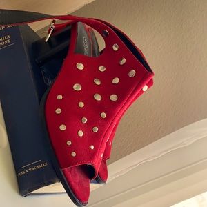 Nasty Gal Red Heeled Open Toe Booty